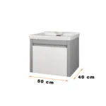 ست کابینت و روشویی پیسو مدل P-5040-GR | سفید | گارانتی اصالت و سلامت فیزیکی کالا