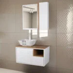 ست کابینت و روشویی دلفین مدل Znd-R23-W به همراه آینه و باکس | سفید | گارانتی اصالت و سلامت فیزیکی کالا