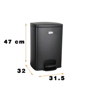 سطل زباله پدالی دلفین مدل Pry-20-ltr-bl | مشکی | گارانتی اصالت و سلامت فیزیکی کالا