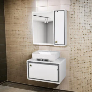 ست کابینت و روشویی دلفین مدل ZND-R12-W به همراه آینه و باکس | سفید | گارانتی اصالت و سلامت فیزیکی کالا