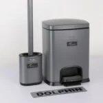 ست سطل زباله و فرچه دلفین مدل EV-5-ltr