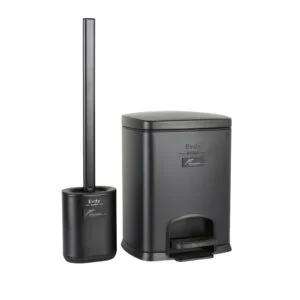 ست سطل زباله و فرچه دلفین مدل EV-5-ltr | کروم مات | گارانتی اصالت و سلامت فیزیکی کالا