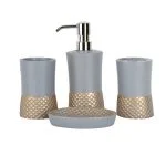 ست سرویس بهداشتی 4 پارچه دلفین مدل 001-Gr | طوسی | گارانتی اصالت و سلامت فیزیکی کالا