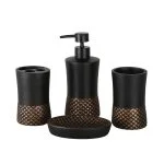 ست سرویس بهداشتی 4 پارچه دلفین مدل 001-Bl | مشکی | گارانتی اصالت و سلامت فیزیکی کالا