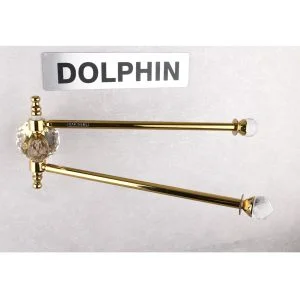 آویز حوله دلفین مدل دو شاخه | طلایی | گارانتی اصالت و سلامت فیزیکی کالا