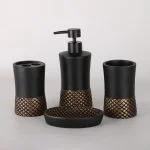 ست سرویس بهداشتی 4 پارچه دلفین مدل 001-Bl | مشکی | گارانتی اصالت و سلامت فیزیکی کالا