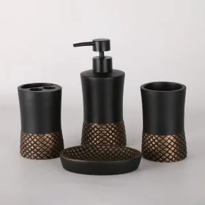 ست سرویس بهداشتی 4 پارچه دلفین مدل 001-Bl | مشکی | گارانتی اصالت و سلامت فیزیکی کالا