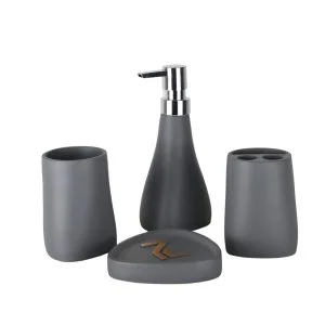 ست سرویس بهداشتی 4 پارچه دلفین مدل 009-Dgr | طوسی فیلی | گارانتی اصالت و سلامت فیزیکی کالا