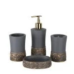 ست سرویس بهداشتی 4 پارچه دلفین مدل 010-Dgr | طوسی فیلی | گارانتی اصالت و سلامت فیزیکی کالا