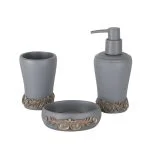 ست سرویس بهداشتی 3 پارچه دلفین مدل 008-Gr | طوسی | گارانتی اصالت و سلامت فیزیکی کالا