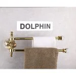 آویز حوله دلفین مدل دو شاخه | طلایی | گارانتی اصالت و سلامت فیزیکی کالا