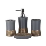 ست سرویس بهداشتی 4 پارچه دلفین مدل 001-Dgr | طوسی فیلی | گارانتی اصالت و سلامت فیزیکی کالا