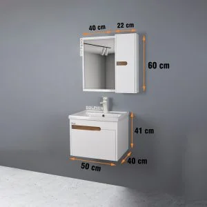 ست کابینت و روشویی دلفین مدل 1118-T به همراه آینه و باکس | سفید | گارانتی اصالت و سلامت فیزیکی کالا