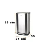 سطل زباله پدالی دلفین مدل Ev-250-30 | مشکی | گارانتی اصالت و سلامت فیزیکی کالا