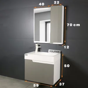 ست کابینت و روشویی دلفین مدل R30-Gr به همراه آینه و باکس | طوسی | گارانتی اصالت و سلامت فیزیکی کالا