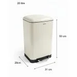 سطل زباله پدالی دلفین مدل 3020 گنجایش 20 لیتر