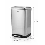 سطل زباله پدالی دلفین مدل ss-L40-3040 گنجایش 40 لیتر