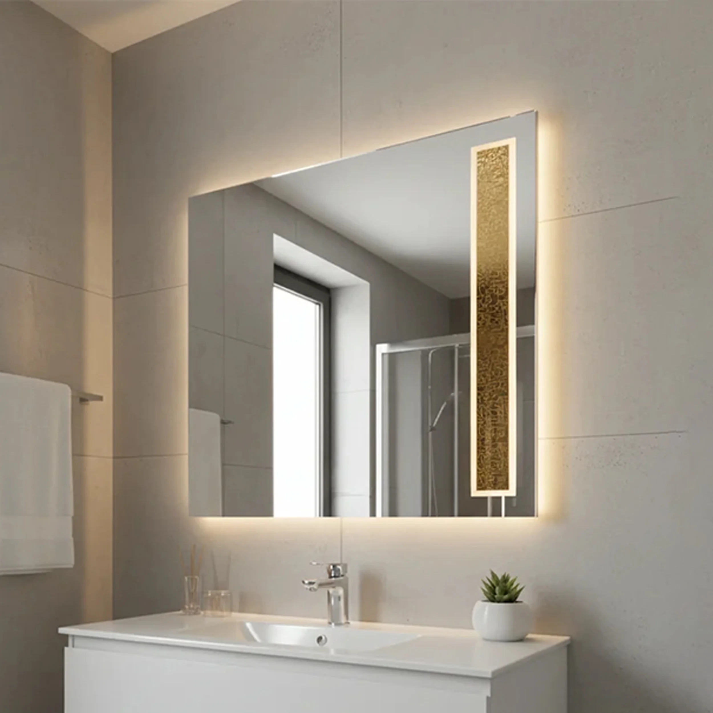 آینه سرویس بهداشتی دلفین مدل N-1074 سایز 60x60 سانتی متر آینه سرویس بهداشتی دلفین مدل N-1074 سایز 60x60 سانتی متر