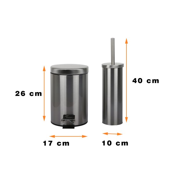 ست سطل زباله و فرچه دلفین مدل Pry-2617