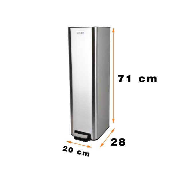 سطل زباله پدالی دلفین کد Ev-7708 گنجایش 20 لیتر | کروم مات | گارانتی اصالت و سلامت فیزیکی کالا