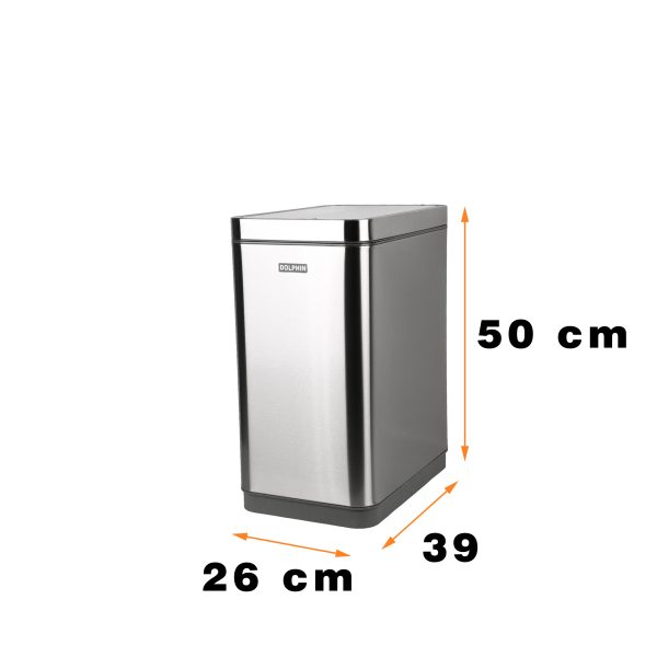 سطل زباله دلفین مدل اتوماتیک کد EV-8821-20litr | استیل | گارانتی اصالت و سلامت فیزیکی کالا