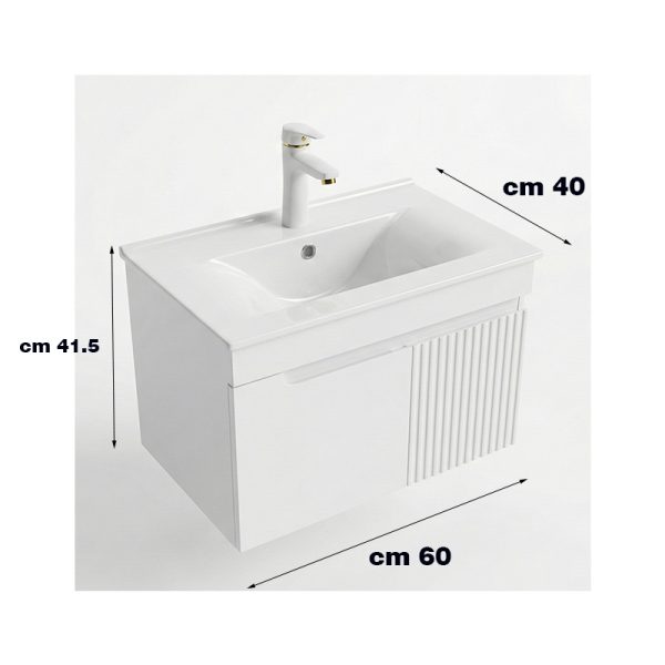 ست کابینت و روشویی دیواری دلفین مدل Flat-6040 | سفید | گارانتی اصالت و سلامت فیزیکی کالا
