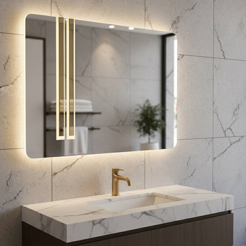 آینه سرویس‌ بهداشتی دلفین مدل 1099 سایز 80x60 سانتی متر